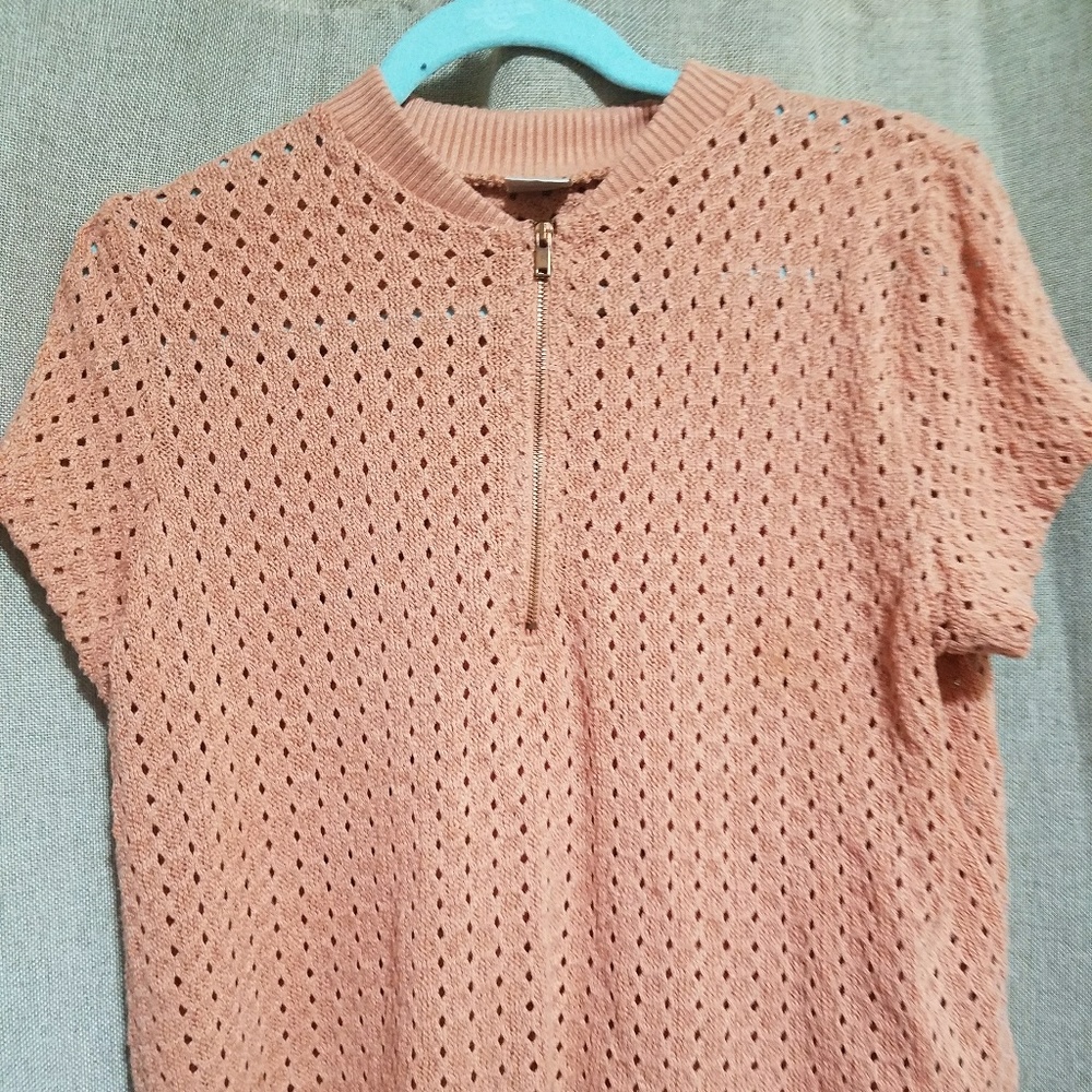 Peach zip up ZARA shirt